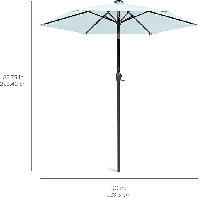 Best Choice Products 7.5ft Outdoor Solar Market Table Patio Umbrella - Image 7