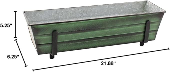 Achla Designs Galvanized Window Flower Box Planter-Green-Small - Image 11