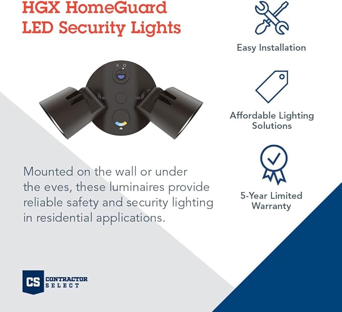 Lithonia Lighting HomeGuard 2-Light LED Outdoor Flood Lights, Outdoor LED Lights - Image 2
