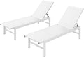 Outdoor Lounge Chairs Set of 2, Aluminum Patio Chaise Lounge Chairs by Vexwalx