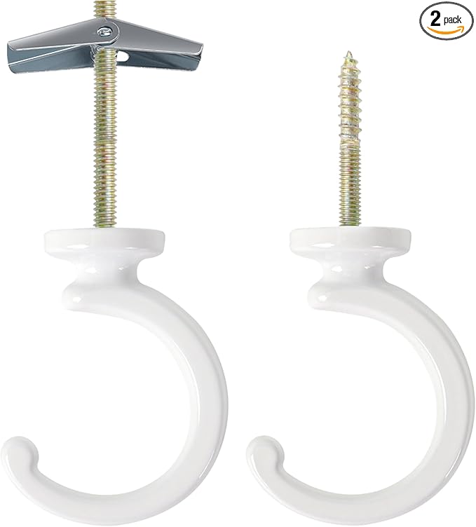 2PCS Ceiling Hooks for Hanging Plants, Heavy Duty Plant Swag Hooks, Hanging by Aidoclip