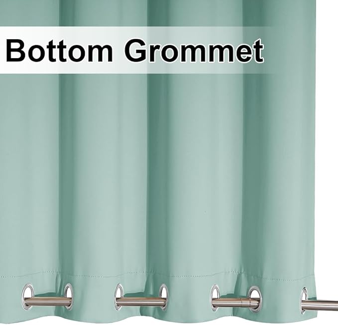 NICETOWN 2 Panels Aqua Blue Weighted Outdoor Curtains - Image 6