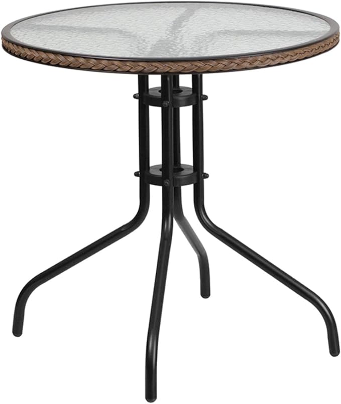 Flash Furniture Lila 28'' Round Glass Metal Table - Image 4