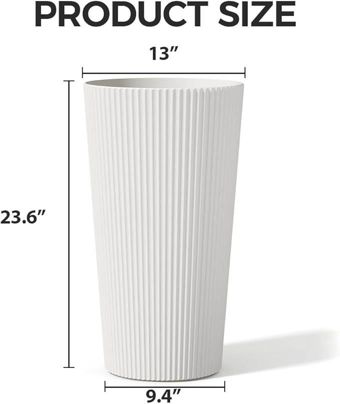 23.6" Tall Planters for Outdoor Plants, Large Outdoor Planters for Front Porch - Image 2
