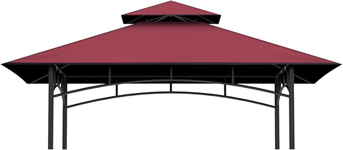 Grill Gazebo Replacement Top, 5 * 8 Outdoor BBQ Top Cover, Double Layer BBQ by COVBOARD