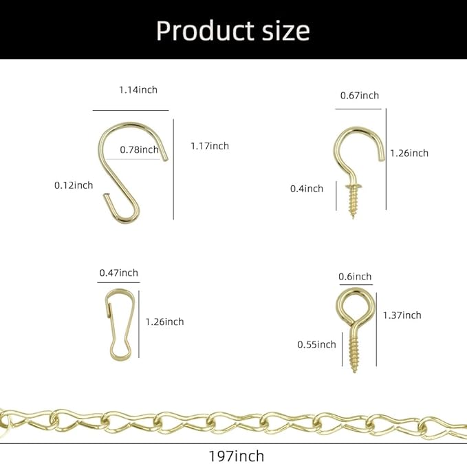 236 Inch Gold Hanging Baskets Chains - Image 4