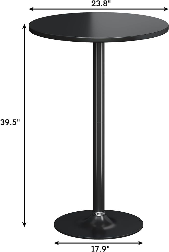 Flamaker Round Bistro Pub Table Modern Style Metal Base MDF Top Cocktail Bar - Image 3
