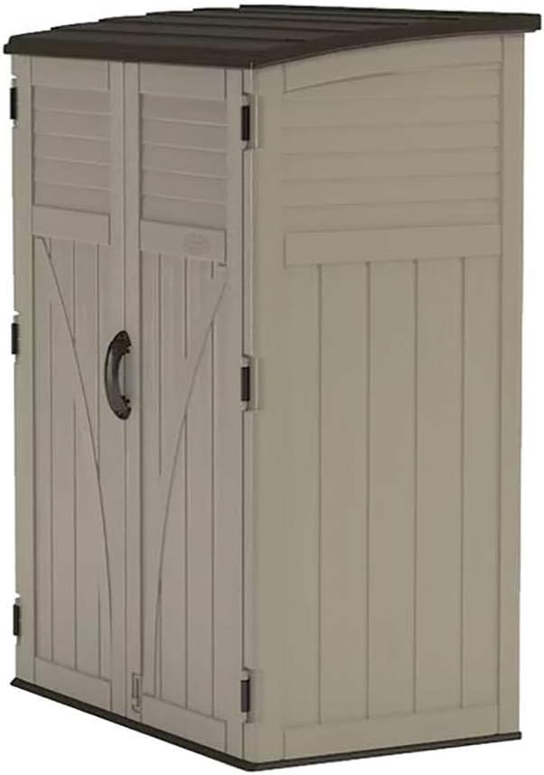 Suncast Outdoor Storage Shed, Water Resistant Resin Vertical Outdoor Storage - Image 7