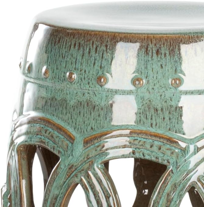 SAFAVIEH Home Collection Double Coin Antique Blue-Green Ceramic Indoor/ Outdoor - Image 7