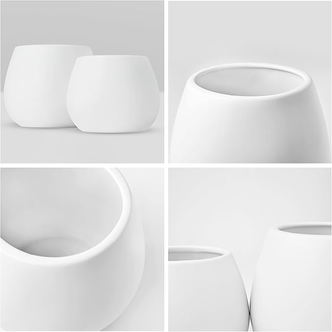 Kate Sleek Matte White Plant Pot Indoor, 5 Inch Pot - Image 6