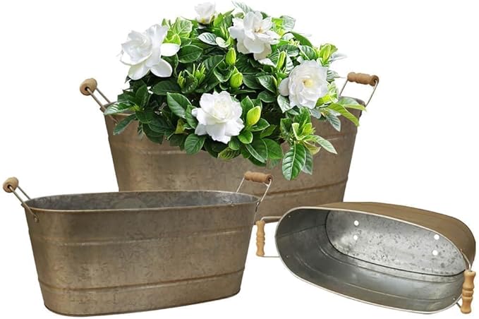 vensovo 15 Inch Galvanized Planters by vensovo