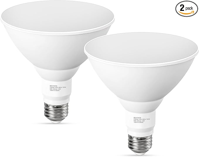 LED Flood Light Bulbs, PAR38 Outdoor Flood Light Bulb 5000K, 13W 100W Equivalent by GvvooHome