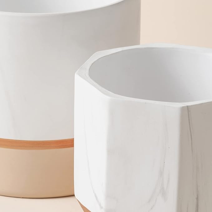 LA JOLIE MUSE White Ceramic Flower Pots - Image 4