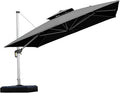 PURPLE LEAF 11 Feet Double Top Deluxe Square Patio Umbrella Offset Hanging by PURPLELEAF