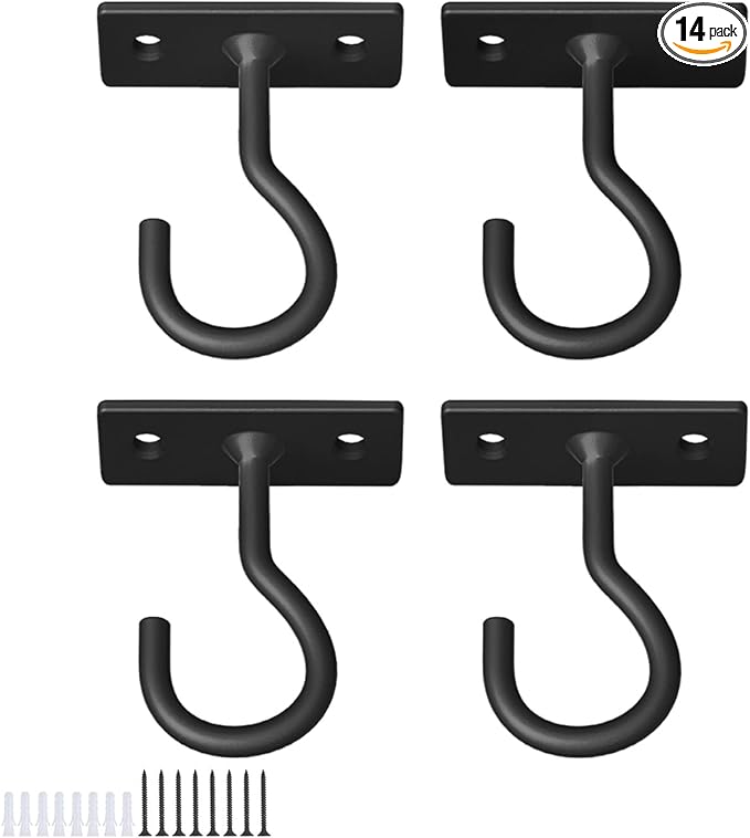 Ceiling Hooks for Hanging Plants 4pack 2.5inch Wall Mount Plant Hooks Meatl by QTJUST