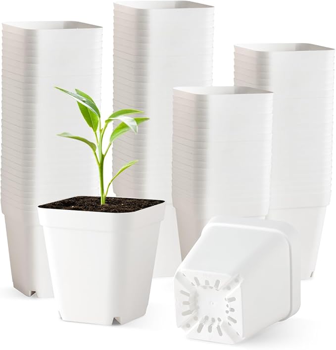 120 Pcs Nursery Pots 3.5 Inch, Plastic Seed Starting Pot by BTPLASTIK