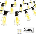 Outdoor Patio String Lights 200ft: ST38 LED Shatterproof Bulbs 3 Modes Button by Vozuji
