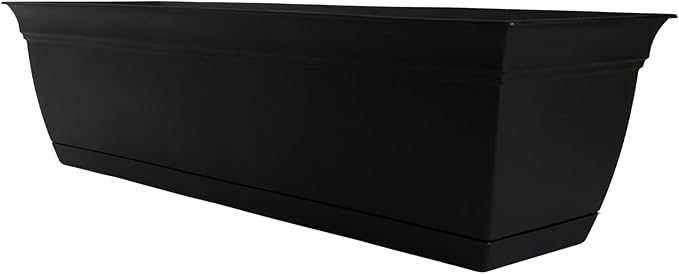 The HC Companies 24" Eclipse Plastic Window Box 7.76"x24"x6.57" in Black Color by TheHCCompanies