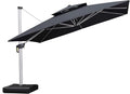PURPLE LEAF 12 Feet Double Top Deluxe Square Patio Umbrella Offset Hanging by PURPLELEAF