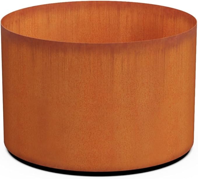 PLANTERCRAFT Corten Steel Metal Planter Box, Round Sizes, Modern Garden Steel by Plantercraft