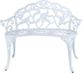 JARDIN DE CENTENNIAL Patio Garden Bench Metal Park Bench Cast Aluminum Outdoor by JARDINDECENTENNIAL