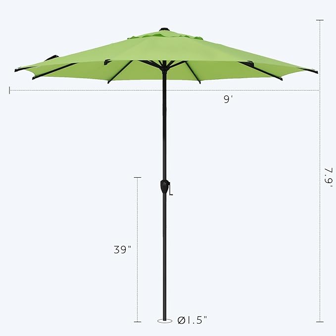 Abba Patio 9FT Lyon Outdoor Patio Umbrella Outdoor Table Umbrella - Image 3