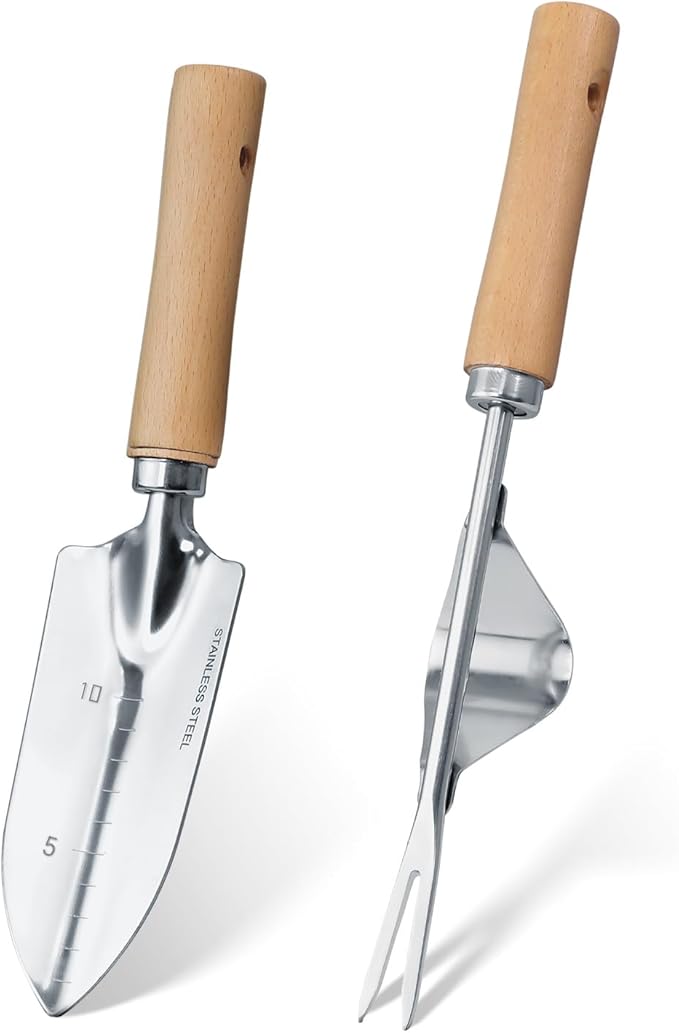 Garden Tool Set, 2 Pieces Stainless Steel Heavy Duty Garden Tools, Garden Kit by HoHaing