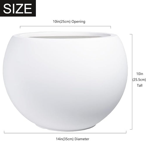 10 H x 14" Dia Round Fiberstone Planter - Image 2