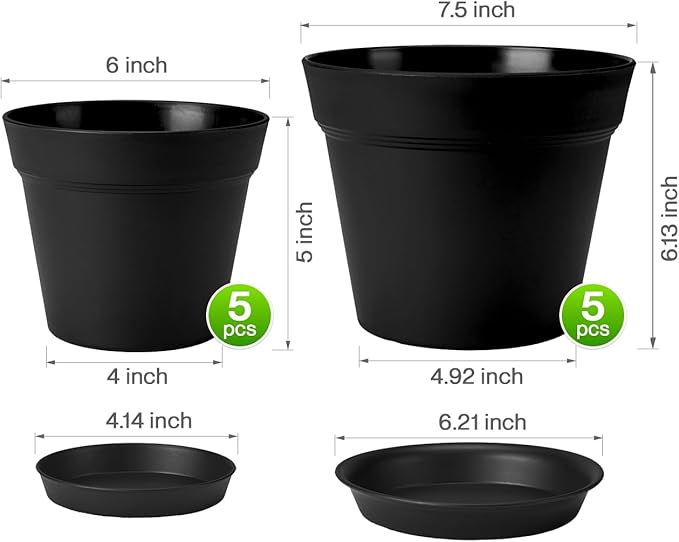 homenote Plant Pots, 6/7.5 Inch Flower Pots - Image 4