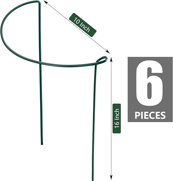 FEED GARDEN 6 Pack Plant Support Stakes, Peony Cages and Supports, Metal Garden - Image 2