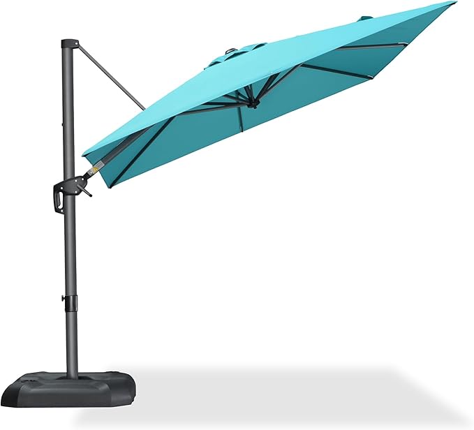 PURPLE LEAF 8 Feet Patio Umbrella Outdoor Cantilever Square Umbrella Aluminum - Image 2