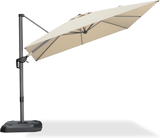 PURPLE LEAF 9 Feet Patio Umbrella Outdoor Cantilever Square Umbrella Aluminum by PURPLELEAF