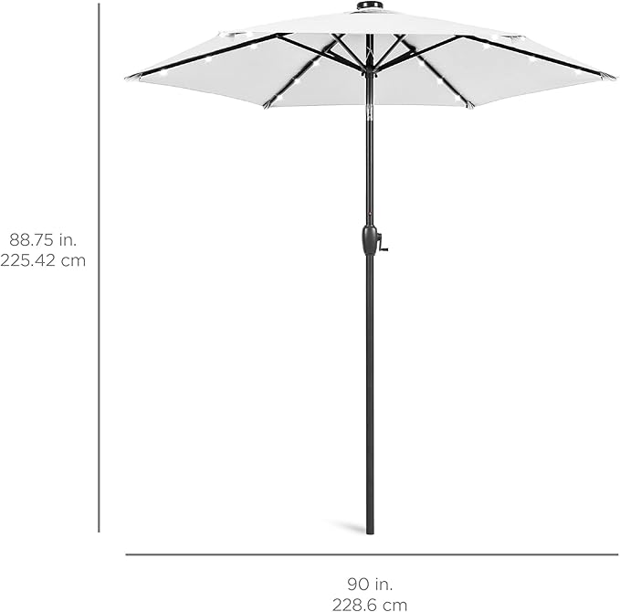 Best Choice Products 7.5ft Outdoor Solar Market Table Patio Umbrella - Image 7