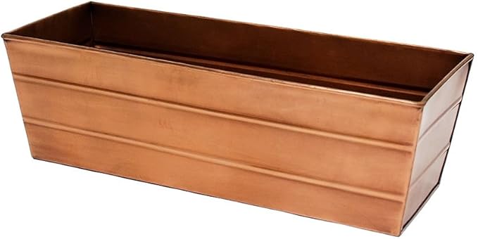 Achla Designs C-20C Copper Plated Flower Box, Medium Window Flowerbox Planter by ACHLADesignsHomeGarden