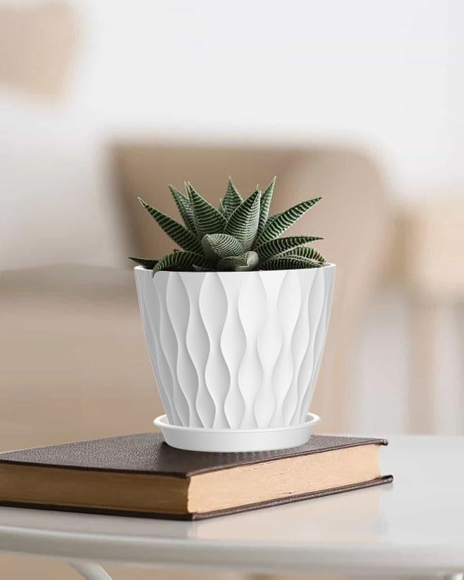 4 Inch Plant Pots, 6 Pack Indoor Flower Pots, Planters - Image 7
