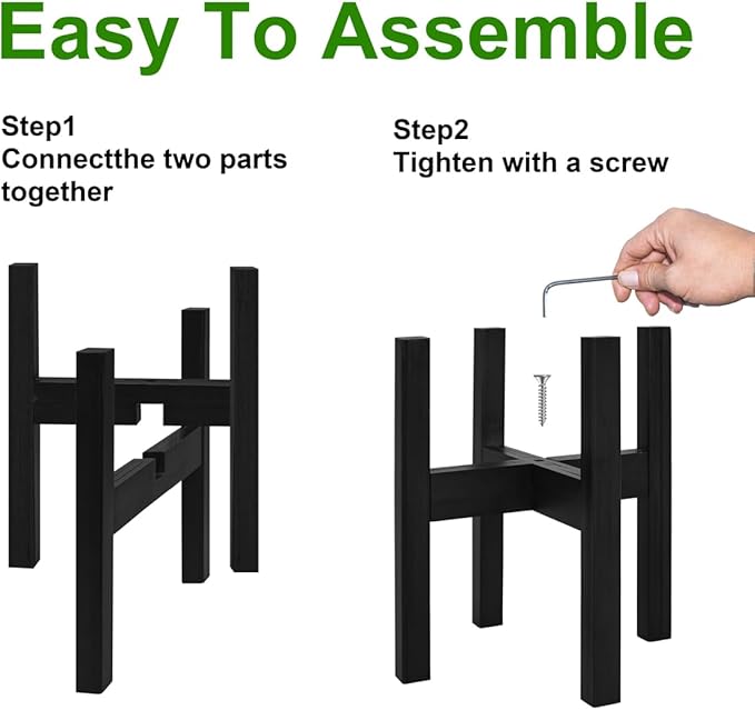 Adjustable Plant Stand Indoor, Bamboo Mid Century Modern Plants Stands - Image 5