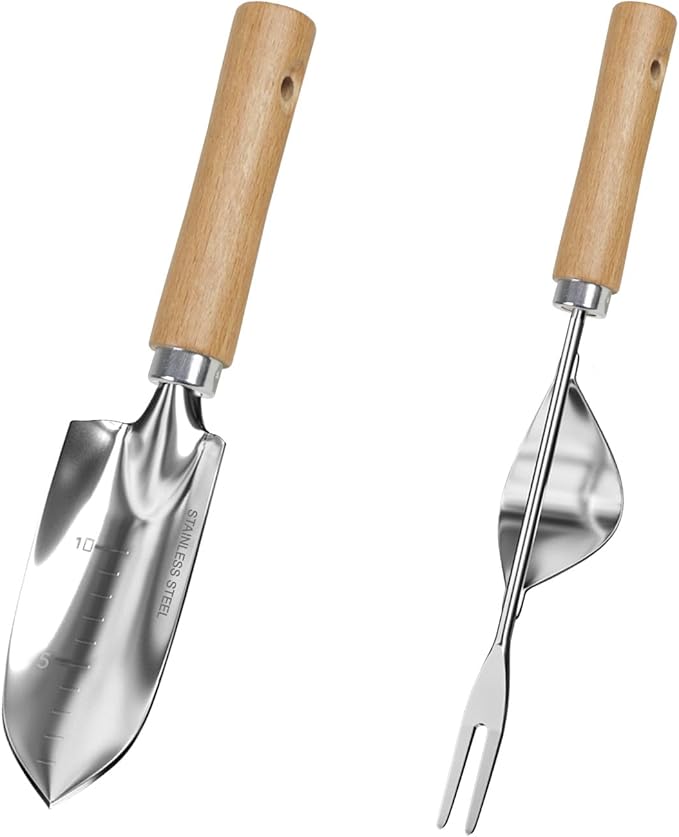 Garden Tool Set, 2 Pieces Stainless Steel Heavy Duty Garden Tools, Garden Kit - Image 8