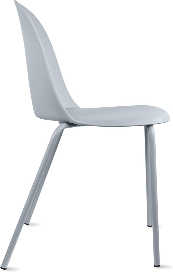 2xhome Set of 2 Modern Stackable Armless Dining Chairs, Plastic Shell Seat - Image 9