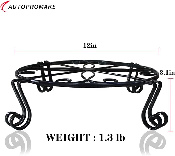 Black Plant Stand for Flower Pot Heavy Duty Potted Holder Indoor Outdoor Metal - Image 3