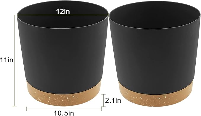 QCQHDU 12 inch Plant Pot, 2 Pack Planters - Image 2