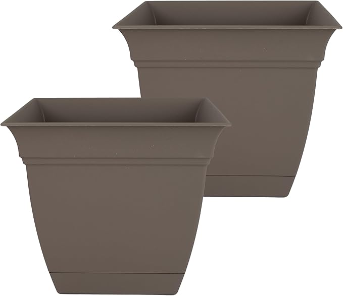 The HC Companies 10 Inch Eclipse Square Planter Pots by TheHCCompanies