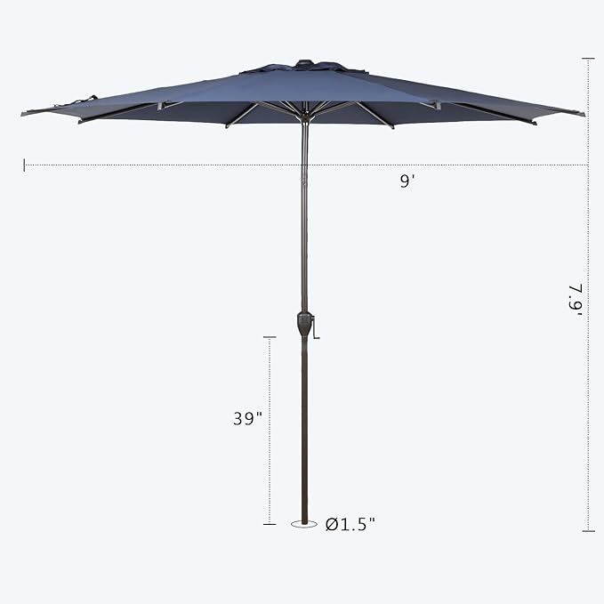 Abba Patio 9FT Lyon Outdoor Patio Umbrella Outdoor Table Umbrella - Image 3