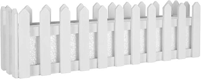 YARDWE Picket Fence Panels Wooden Picket Fence Flower Pot Window Box Planter by YARDWE