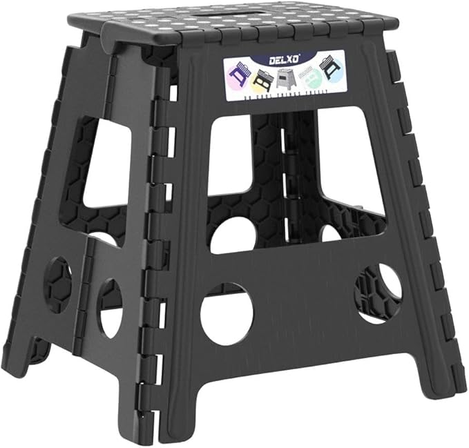 Delxo 16 Inch Folding Step Stool, Foldable Stool - Image 4