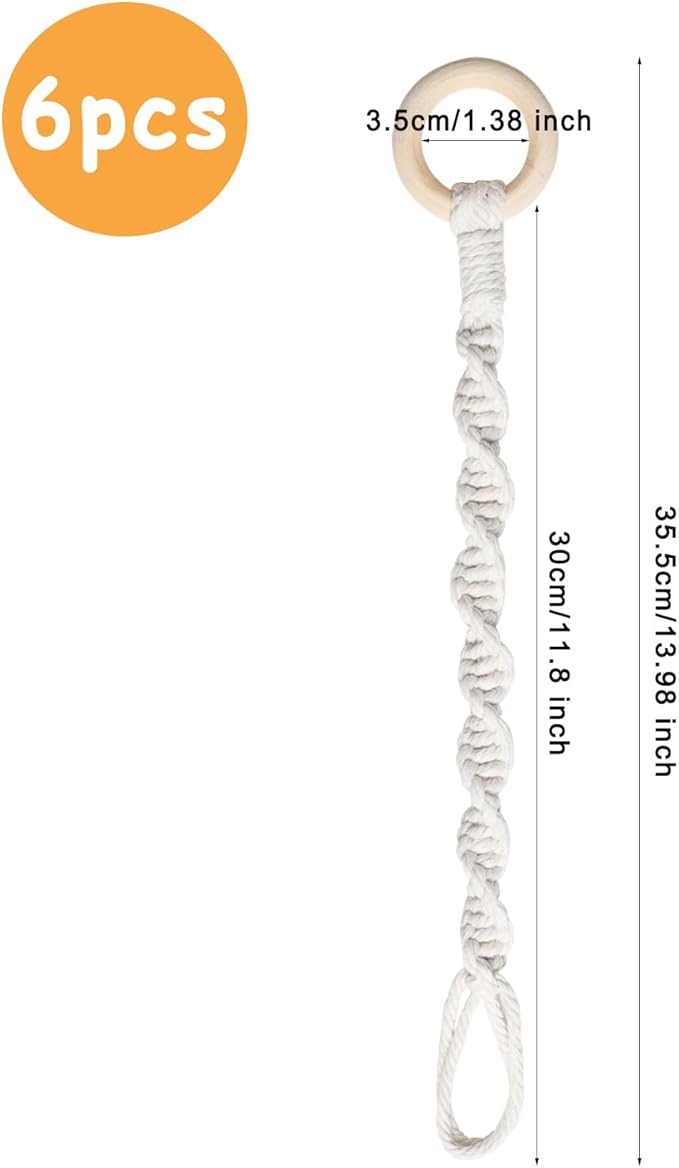 6 Pack Adjustable Macrame Plant Hanger Extenders Connectable Rope Hanging Plant - Image 2