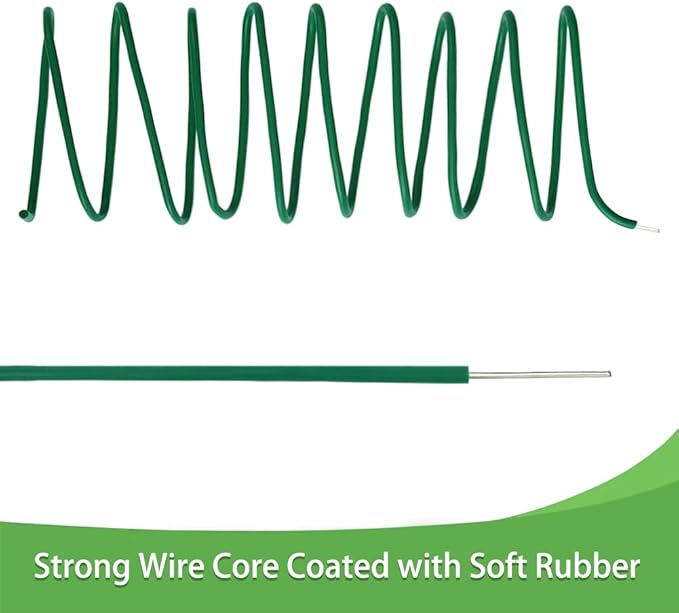 Tenn Well Plant Ties for Climbing Plants, 66 Feet 2.8mm Green Garden Wire Ties - Image 2