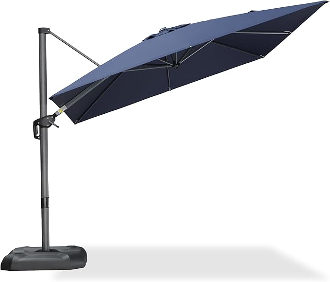 PURPLE LEAF 9 Feet Patio Umbrella Outdoor Cantilever Square Umbrella Aluminum by PURPLELEAF