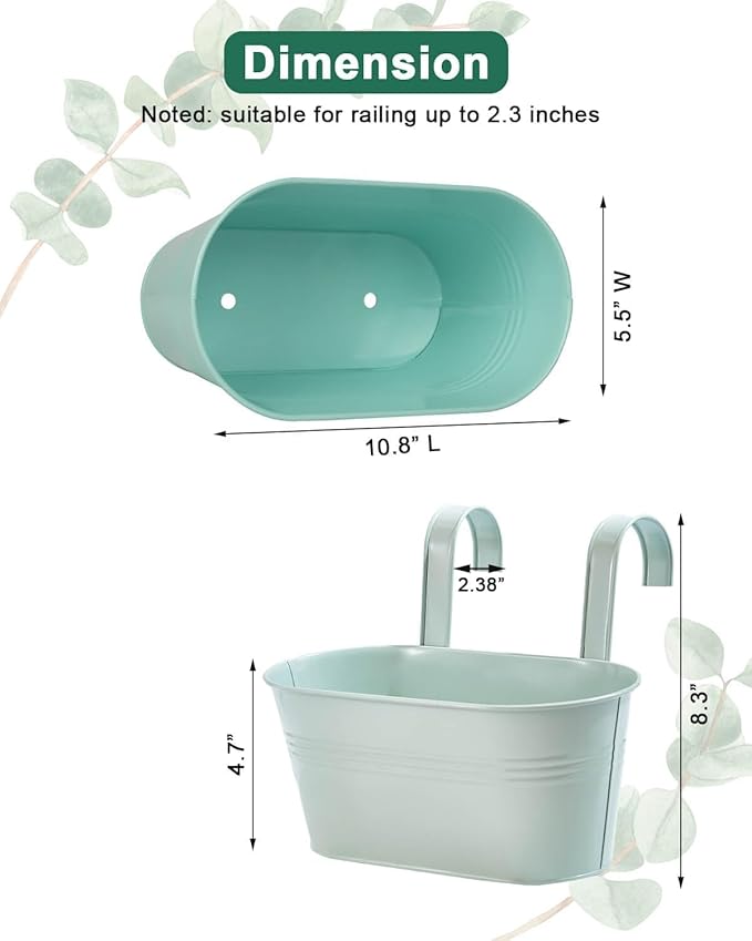 vensovo Metal Railing Planter for Outdoor Plants - Image 2