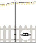 10FT String Light Pole for Outdoor, Heavy Duty Metal Lighting Stand Pole for by Eazielife