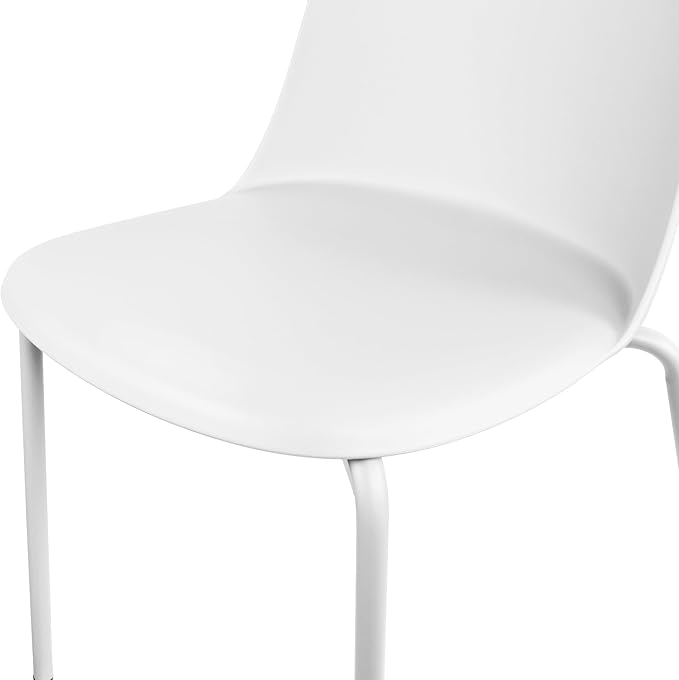 2xhome Modern Stackable Armless Dining Chair, Plastic Shell Seat - Image 8